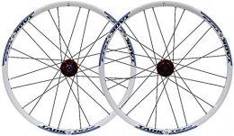 ZWH Spares ZWH Bike Wheel Cycling Wheel Bike Wheel Set 24" MTB Wheel Double Wall Alloy Rim Tires 1.5-2.1" Disc Brake 7-11 Speed Palin Hub Quick Release 24H (Color : Blue-B)