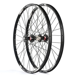 ZYHDDYJ Mountain Bike Wheel ZYHDDYJ Bicycle Wheelset 26 / 27.5 / 29 Inch Bicycle Wheelset Mountain Cycling Wheels Aluminum Alloy Rim MTB Bike Wheel Set Disc Brake For 8-10 Speed (Color : Black, Size : 27.5INCH)