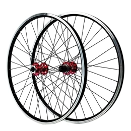 ZYHDDYJ Mountain Bike Wheel ZYHDDYJ Bicycle Wheelset 26 27.5 29 Inch Mountain Bike Wheelset Aluminum Alloy Rim 32H Disc Brake MTB Wheelset Quick Release Bicycle Wheel (Color : Red, Size : 27.5 INCH)