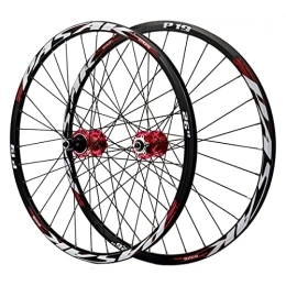 ZYHDDYJ Mountain Bike Wheel ZYHDDYJ Bicycle Wheelset 26 27.5 29 Inch Mountain Bike Wheelset MTB Bicycle Wheelset Quick Release Aluminum Alloy Disc Brake Suppor 11 12 Speed (Color : Red, Size : 27 INCH)
