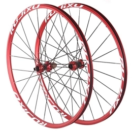 ZYHDDYJ Mountain Bike Wheel ZYHDDYJ Bicycle Wheelset 26 27.5 29 Inch MTB Bicycle Wheel Set Mountain Bike Wheelset Aluminum Alloy Quick Release Disc Brake 24H For 8 9 10 11 Speed (Color : Red, Size : 29.5INCH)