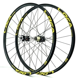 ZYHDDYJ Mountain Bike Wheel ZYHDDYJ Bicycle Wheelset 26 27.5 29 Inch MTB Bike Wheelset Mountain Bicycle Wheelset Disc Brake Aluminum Alloy Rim With QR For 12 Speed 24 Holes (Color : Yellow, Size : 27 INCH)