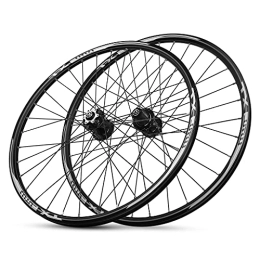 ZYHDDYJ Mountain Bike Wheel ZYHDDYJ Bicycle Wheelset 26 / 27.5 / 29 Inch MTB Mountain Bike Wheelset Aluminum Alloy Rim Quick Release Disc Brake 32H 7 8 9 10 11 Speed Cassette (Color : Black, Size : 26INCH)