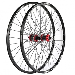 ZYHDDYJ Mountain Bike Wheel ZYHDDYJ Bicycle Wheelset 26" 27.5 Inch 29er MTB Bike Wheelset Mountain Bicycle Wheel Set Aluminum Alloy With QR Disc Brake Presta Valve Fits 8 9 10 11 Speed (Color : Red, Size : 27.5INCH)