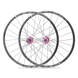 ZYHDDYJ Mountain Bike Wheel ZYHDDYJ Bicycle Wheelset 26 27.5 Inch Bicycle Wheelset MTB Mountain Bike Wheelset Disc Brake 120 Sounds For 7 8 9 10 11 Speed Barrel Shaft Quick Release (Color : Purple, Size : 27.5 inch)
