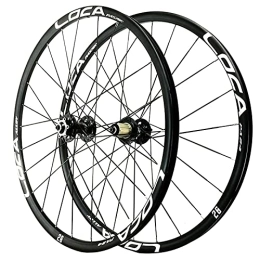 ZYHDDYJ Mountain Bike Wheel ZYHDDYJ Bicycle Wheelset 26 / 27.5 Inch MTB Mountain Bike Wheel Mountain Bicycle Wheelset Disc Brake Flat Spokes 24 Holes Aluminum Alloy Rim (Color : Black, Size : 27.5 INCH)