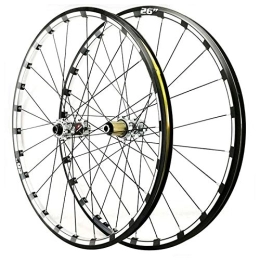 ZYHDDYJ Mountain Bike Wheel ZYHDDYJ Bicycle Wheelset 26 27.5 Inch MTB Mountain Bike Wheelset Disc Brake Bicycle Front Rear Wheel Set For 7 8 9 10 11 12 Speed Cassette 24 Hole (Color : Silver Hub, Size : 26inch)