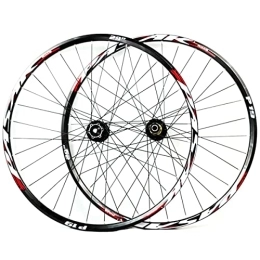 ZYHDDYJ Mountain Bike Wheel ZYHDDYJ Bicycle Wheelset 26 Inch 27.5" 29 Er MTB Bike Wheelset Aluminum Alloy Disc Brake Mountain Cycling Wheels Barrel Shaft For 7 8 9 10 11 Speed (Color : Red, Size : 27 INCH)