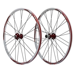 ZYHDDYJ Mountain Bike Wheel ZYHDDYJ Bicycle Wheelset 26-inch Mountain Wheel Set Bicycle Aluminum Alloy Double-layer Rim Quick Release Disc Brake Hub Bike Wheelset For 7 / 8 / 9 Speed Flywheel (Color : Red Hub, Size : Red logo)