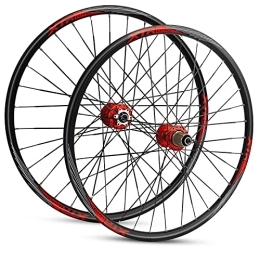 ZYHDDYJ Mountain Bike Wheel ZYHDDYJ Bicycle Wheelset 26 Inch MTB Bike Wheelset Aluminum Alloy Disc Brake Front Rear Mountain Cycling Wheels For 7 / 8 / 9 / 10 / 11 Speed 32H Double Wall Quick Release