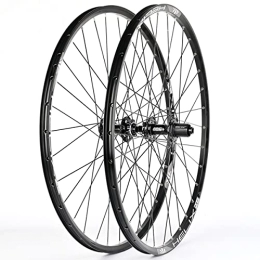 ZYHDDYJ Mountain Bike Wheel ZYHDDYJ Bicycle Wheelset Aluminum Alloy MTB Mountain Bicycle Wheelset 26 27.5 29 Inch Disc Brake Barrel Shaft Front Rear Wheels Fit 8 9 10 11 Speed Cassette Black (Size : 26 INCH)