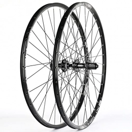ZYHDDYJ Mountain Bike Wheel ZYHDDYJ Bicycle Wheelset Aluminum Alloy MTB Mountain Bicycle Wheelset 26 27.5 29 Inch Disc Brake Barrel Shaft Front Rear Wheels Fit 8 9 10 11 Speed Cassette Black (Size : 27.5INCH)