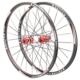 ZYHDDYJ Mountain Bike Wheel ZYHDDYJ Bicycle Wheelset Bicycle Wheelset 26" 27.5inch 29er Mountain Bike MTB Wheel Quick Release 7075 Aluminum Alloy Rim Disc Brake 24H (Color : Red, Size : 27 INCH)