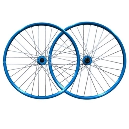 ZYHDDYJ Mountain Bike Wheel ZYHDDYJ Bicycle Wheelset Bicycle Wheelset 26 Inch Bike Front + Rear Wheel Set MTB Double Wall Alloy Rim Disc Brake Quick Release 32 Hole For 7-8-9 Speed (Color : Blue)