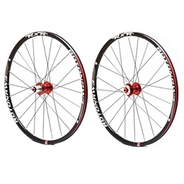 ZYHDDYJ Mountain Bike Wheel ZYHDDYJ Bicycle Wheelset Bicycle Wheelset MTB Mountain Bike Wheelset 26 27.5 29 Inch Quick Release Aluminum Alloy Rim Disc Brake 24 Holes For 9 10 11 Speed (Color : Red, Size : 26 inch)