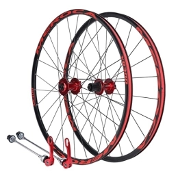 ZYHDDYJ Mountain Bike Wheel ZYHDDYJ Bicycle Wheelset Bicycle Wheelset MTB Mountain Bike Wheelset 26 27.5 Inch Disc Brake 120 Sounds For 8 9 10 11 Speed 24H Quick Release Aluminum Alloy Rim (Color : Red, Size : 27 INCH)