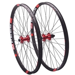 ZYHDDYJ Mountain Bike Wheel ZYHDDYJ Bicycle Wheelset Bike 27.5 / 29er Aluminum Alloy Rim Mountain Bike Wheelset MTB Bicycle Clincher Wheels 32H For 8 9 10 11 Speed (Color : Red, Size : 29.5INCH)