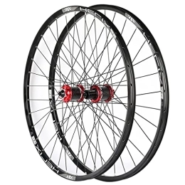 ZYHDDYJ Mountain Bike Wheel ZYHDDYJ Bicycle Wheelset Bike Wheelset 26 27.5 29 Inch Mountain Cycling Wheels Disc Brake Aluminum Alloy Fits 8 9 10 11 Speed 32 Holes Quick Release (Color : Red, Size : 29INCH)