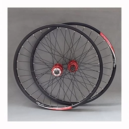 ZYHDDYJ Mountain Bike Wheel ZYHDDYJ Bicycle Wheelset Bike Wheelset 26 / 27.5 Inch Mountain Cycling Wheels 32 Holes Cassette Loose Bead Disc Brake Compatible With 8 / 9 / 10 Speed Quick Release (Color : Red, Size : 27.5inch)