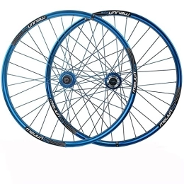 ZYHDDYJ Mountain Bike Wheel ZYHDDYJ Bicycle Wheelset Bike Wheelset, 26 Inch Mountain Cycling Wheels, Magnesium Alloy Disc Brake / Fit For 7-10 Speed Freewheels / 32H Quick Release MTB Bicycle Rim (Color : Blue)