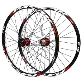 ZYHDDYJ Mountain Bike Wheel ZYHDDYJ Bicycle Wheelset Front Rear Bike Wheelset 26 27.5 29 Inch MTB Bicycle Wheelset Disc Brake Aluminum Alloy Quick Release 32H Load Capacity 300kg (Color : Red, Size : 29.5INCH)