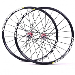 ZYHDDYJ Mountain Bike Wheel ZYHDDYJ Bicycle Wheelset Mountain Bike Wheelset 26" / 27.5" / 29" 24H Carbon Hub Bicycle Wheels Quick Release Disc Brake 8 / 9 / 10 / 11 Speed Cassette 1895g (Color : Red, Size : 26inch)