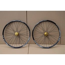 ZYHDDYJ Mountain Bike Wheel ZYHDDYJ Bicycle Wheelset Mountain Bike Wheelset 26 / 27.5 / 29 Aluminium Alloy Rim Disc Brake Mtb Bicycle Wheel 4 Bearing Siutable For 8-11 Speed Quick Release (Color : Gold, Size : 26inch)
