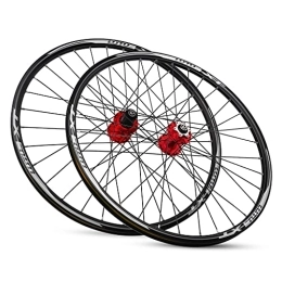 ZYHDDYJ Mountain Bike Wheel ZYHDDYJ Bicycle Wheelset Mountain Bike Wheelset 26" / 27.5" / 29" Disc Brake Bike Wheels For 7-11 Speed 32H Bicycle Wheels Quick Release MTB Wheelset (Color : Red, Size : 27.5INCH)