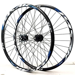 ZYHDDYJ Mountain Bike Wheel ZYHDDYJ Bicycle Wheelset Mountain Bike Wheelset 26 27.5 29 Inch 7-11 Speed Double Wall Aluminum Alloy Wheel Set MTB Bicycle Disc Brakes Quick Release (Color : Blue, Size : 27 INCH)