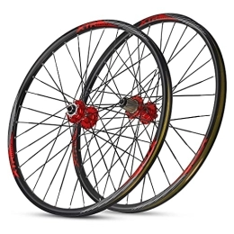 ZYHDDYJ Mountain Bike Wheel ZYHDDYJ Bicycle Wheelset Mountain Bike Wheelset 26 / 27.5 / 29inch MTB Bike Rim Disc Brake 7-11 Speed Card Hub Sealed Bearing 32H Red (Size : 26INCH)