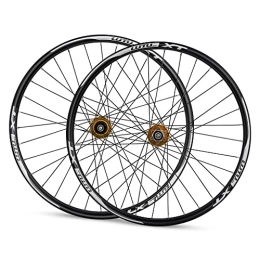 ZYHDDYJ Mountain Bike Wheel ZYHDDYJ Bicycle Wheelset Mountain Bike Wheelset Aluminum Alloy Hub Disc Brake 7-11S Cassette Bicycle Wheels 26 27.5 29 Inch MTB Wheelset Set Rim Quick Release (Color : Gold, Size : 29INCH)