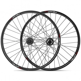 ZYHDDYJ Mountain Bike Wheel ZYHDDYJ Bicycle Wheelset Mountain Bike Wheelset MTB Bicycle Wheelset 26inch Aluminum Alloy Double Layer Disc Brakes For 7, 8, 9, 10 Speed Cassette Flywheel QR (Color : Black)