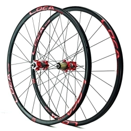 ZYHDDYJ Mountain Bike Wheel ZYHDDYJ Bicycle Wheelset MTB Bicycle Wheelset 26 27.5 29 Inch Aluminum Alloy Disc Brake Mountain Bike Wheel Set Quick Release 24 Holes For 12 Speed (Color : Red, Size : 27 INCH)