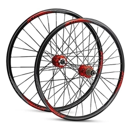 ZYHDDYJ Mountain Bike Wheel ZYHDDYJ Bicycle Wheelset MTB Bicycle Wheelset Rim 26" / 27.5" / 29" For Mountain Bike Aluminum Alloy Quick Release Disc Brake 7 8 9 10 11 Speed 32H Red (Size : 26INCH)