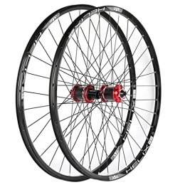 ZYHDDYJ Mountain Bike Wheel ZYHDDYJ Bicycle Wheelset MTB Wheelset 26 27.5 29inch Mountain Bike Front Rear Wheel Quick Release Disc Brake 32 Holes For 8 9 10 11 Speed (Color : Red, Size : 26 INCH)