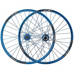 ZYHDDYJ Mountain Bike Wheel ZYHDDYJ Bicycle Wheelset Wheelset 26 Inch Mountain Bike Aluminum Alloy Double Layer Disc Brake Rim 32 Spokes Ball Bearing 7-9 Speed Flywheel (Color : Blue)