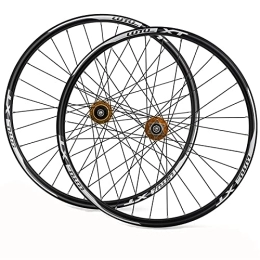 ZYHDDYJ Mountain Bike Wheel ZYHDDYJ Bicycle Wheelset Wheelset Bike Mtb 26 / 27.5 / 29 Inch Disc Brake Aluminum Alloy Rim Mountain Cycling Wheels Quick Release Compatible With 7 / 8 / 9 / 10 / 11 Speed Cassette (Color : Gold, Size : 26inch)