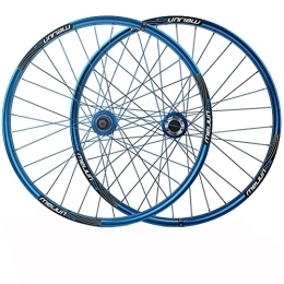 ZYHDDYJ Mountain Bike Wheel ZYHDDYJ Bicycle Wheelset Wheelset Bike Mtb 26 Inch Disc Brake Mountain Cycling Wheels Aluminum Alloy Rim 32H Quick Release Fit 7-8-9-10 Speed Cassette (Color : Blue)
