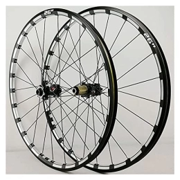 Zyy Mountain Bike Wheel Zyy 26“27.5" Cassette Mountain Bike Wheelset Aluminum Alloy Disc Brake Thru Axle High Strength Aluminum Alloy Rim Bike Wheel Suitable 7 8 9 10 11 12 Speed with Rivets (Color : Black, Size : 27.5IN)