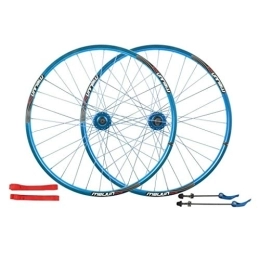 Zyy Mountain Bike Wheel Zyy 26 inch mountain bike brake wheel 32 hole before and after the bicycle wheel Aluminum Alloy bicycle wheels, DIY color collocation (Color : Blue)