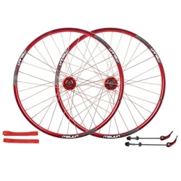 Zyy Mountain Bike Wheel Zyy 26 inch mountain bike brake wheel 32 hole before and after the bicycle wheel Aluminum Alloy bicycle wheels, DIY color collocation (Color : Red)