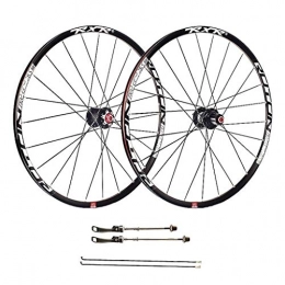 Zyy Mountain Bike Wheel Zyy 26 Inch Mountain Bike Wheelset, Double Wall Aluminum Alloy Disc Rim Brake 7 8 9 10 Speed Sealed Bearings Quick Release Hub Brackets Hubs (Color : Black, Size : 26inch)