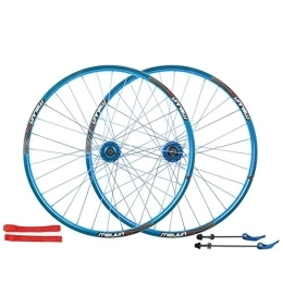 Zyy Mountain Bike Wheel Zyy 26 inch mountain of bicycle wheel disc brake 7 / 8 / 9 / 10 speed 32 hole before and after the bicycle wheel Aluminum Alloy bicycle wheels 2113g (Color : Blue)