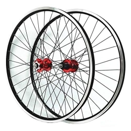 Zyy Mountain Bike Wheel Zyy 26 Inch MTB Wheelset Quick Release Front & Rear Wheel 7 / 8 / 9 / 10 / 11 Speed Cassette Freewheel V / Disc Brake Aluminum 36H (Color : Red Hub)