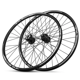 Zyy Mountain Bike Wheel Zyy 26”Mountain Bike Wheelsets Aluminum Alloy Disc Brake Quick Release 32H Aluminum Alloy Rim Black Bike Wheel fit 8 9 10 11 Speed Cassette