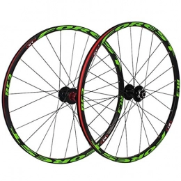Zyy Mountain Bike Wheel Zyy 26inch, 27.5inch Mountain Bike Wheel BLUE HUBS And Decals DISC BRAKE ONLY Wheels, 7, 8, 9, 10 SPEED CASSETTE TYPE Brackets Hubs (Color : Green, Size : 26inch)