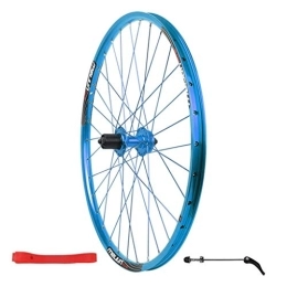 Zyy Mountain Bike Wheel Zyy 26inch Mountain Bike Rear Wheel, Double Wall MTB Rim Quick Release V-Brake Hybrid / Mountain Bike 32 Hole Disc 7 8 9 10 Speed Brackets Hubs (Color : Blue)