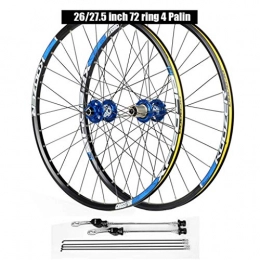 Zyy Mountain Bike Wheel Zyy 27.5 Inch Bike Bicycle Wheelsets, 29inch Double Wall Aluminum Alloy MTB Rim Disc Brake Hybrid 32 Hole Disc 8 9 10 Speed 100mm Brackets Hubs (Size : 26inch)