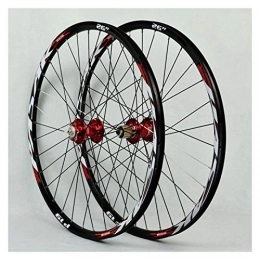 Zyy Mountain Bike Wheel Zyy Bicycle Wheel Set Aluminum Alloy Mtb Front Rear Wheel Double Wall Cassette Quick Release Disc Brake 7 / 8 / 9 / 10 / 11Speed 32H (Color : Red, Size : 29in)