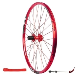 Zyy Mountain Bike Wheel Zyy Bike Rear Wheel 26 Inch, Mountain Double Wall Quick Release Disc Brake MTB Bicycle 7 8 9 10 Speed Wheels Brackets Hubs (Color : Red)